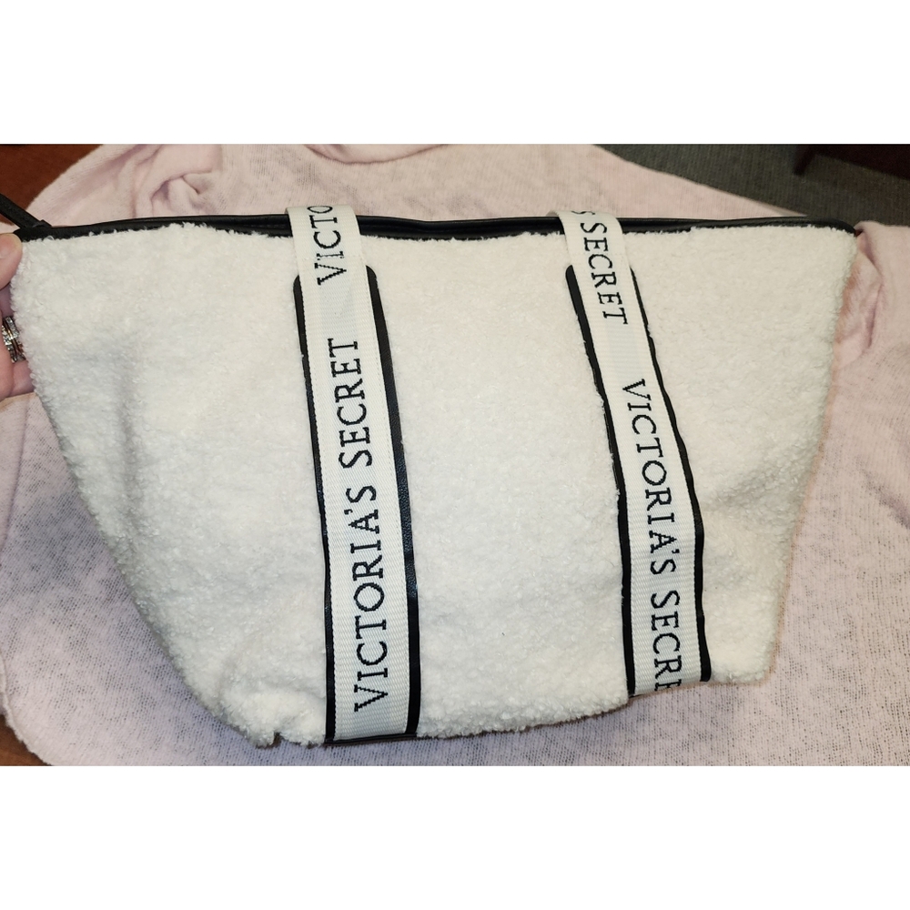 Victoria's Secret Cream Tote with Black Accents